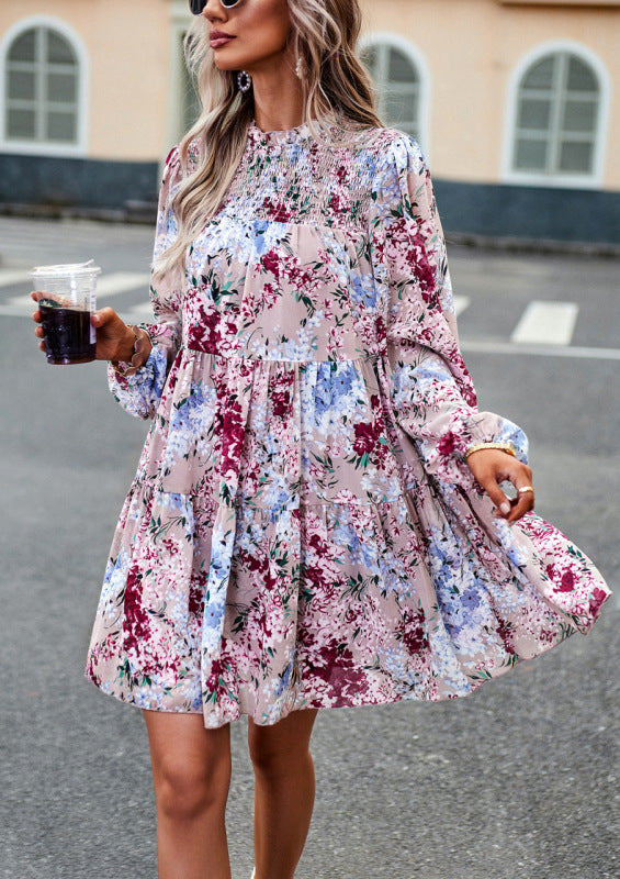Floral Tiered Dress for Women's High Street Fashion