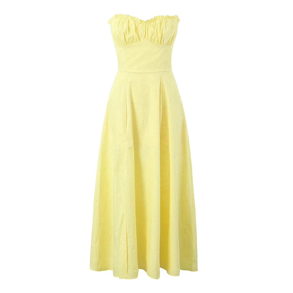 2 Piece Set Dresses - Yellow High Slit Two-Piece Dress - Perfect for Brunch & Vacations