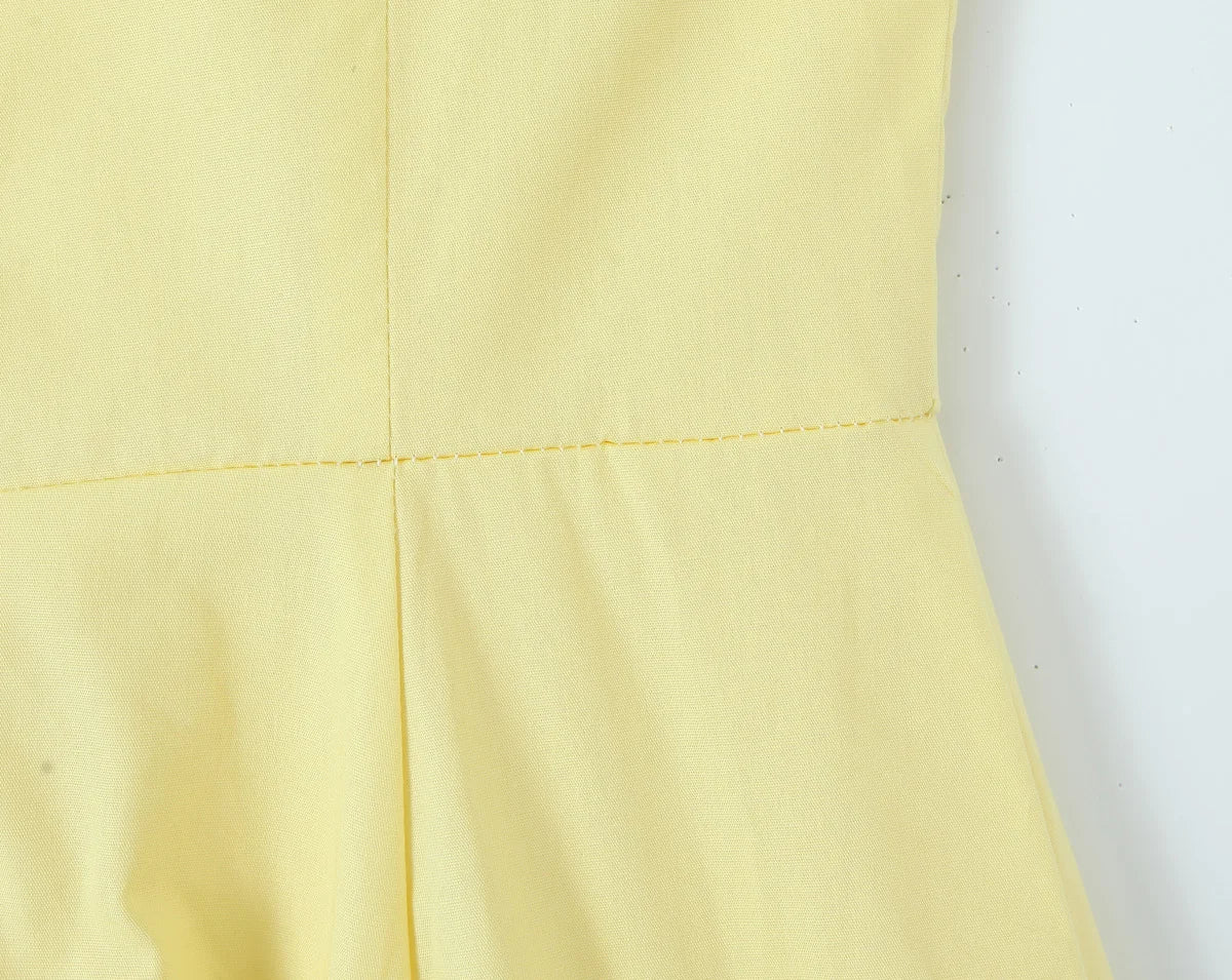 2 Piece Set Dresses - Yellow High Slit Two-Piece Dress - Perfect for Brunch & Vacations