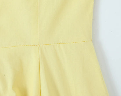 2 Piece Set Dresses - Yellow High Slit Two-Piece Dress - Perfect for Brunch & Vacations