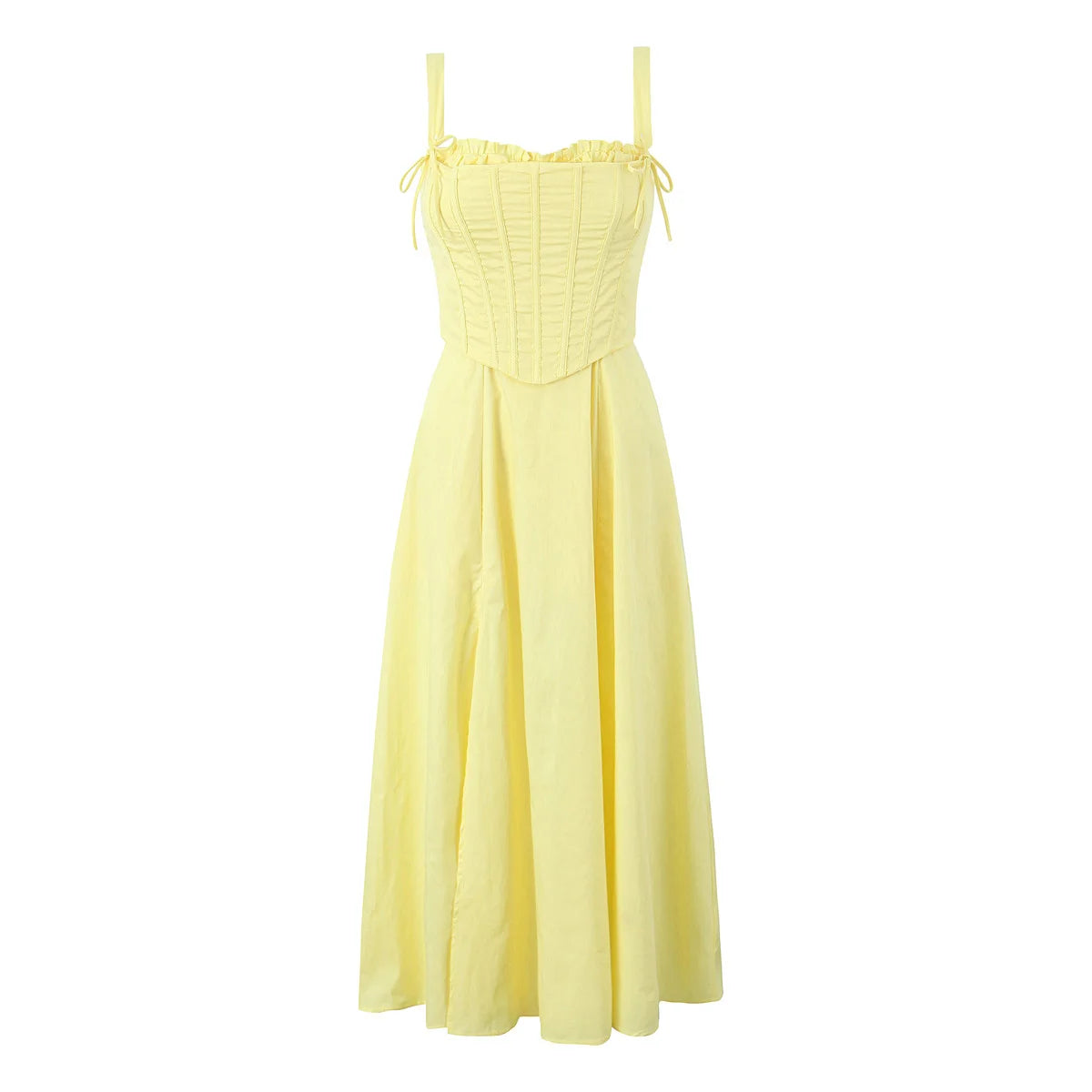 2 Piece Set Dresses - Yellow High Slit Two-Piece Dress - Perfect for Brunch & Vacations