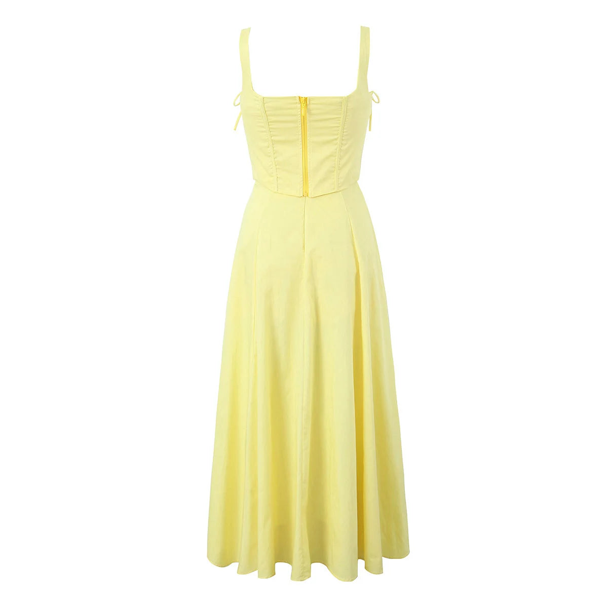 2 Piece Set Dresses - Yellow High Slit Two-Piece Dress - Perfect for Brunch & Vacations