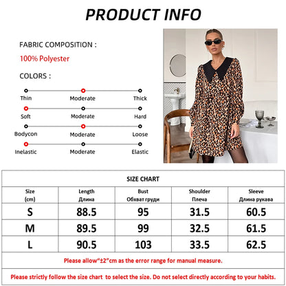 Animal Print Dresses - Leopard Print Peter Pan Dress