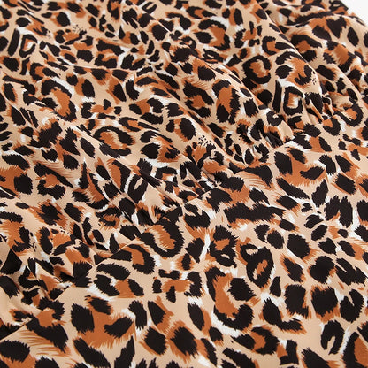 Animal Print Dresses - Leopard Print Peter Pan Dress