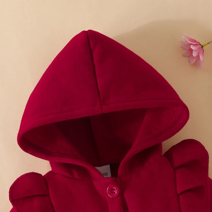 Baby Coats - Hooded Ruffle Coat Baby Girl’s Fleece Outerwear