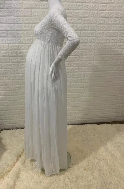 Baby Shower Dreeses- Empire Waist Lace Maternity Gown for Baby Shower