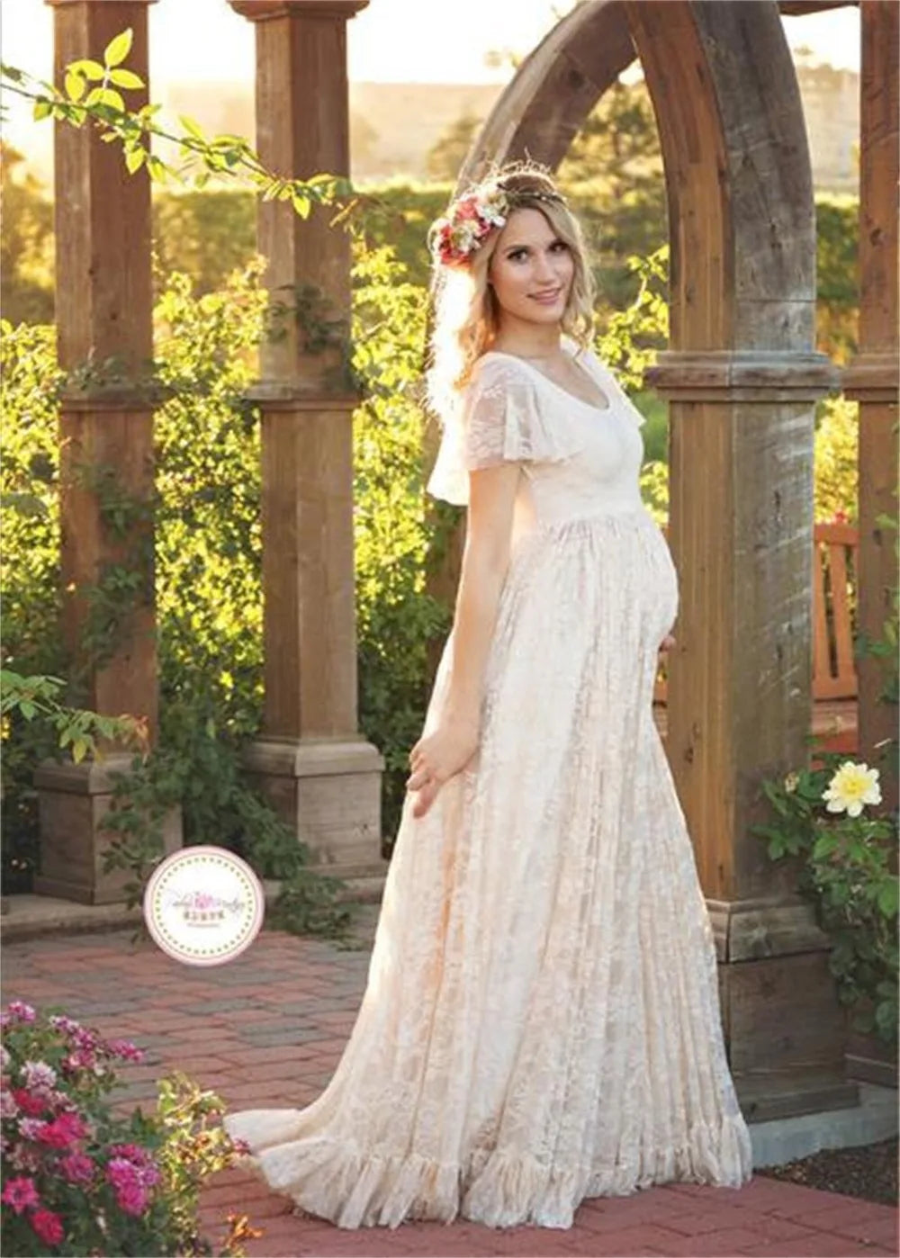 Baby Shower Dreeses- Maternity Lace Dresses for Pregnant Photo Shooting