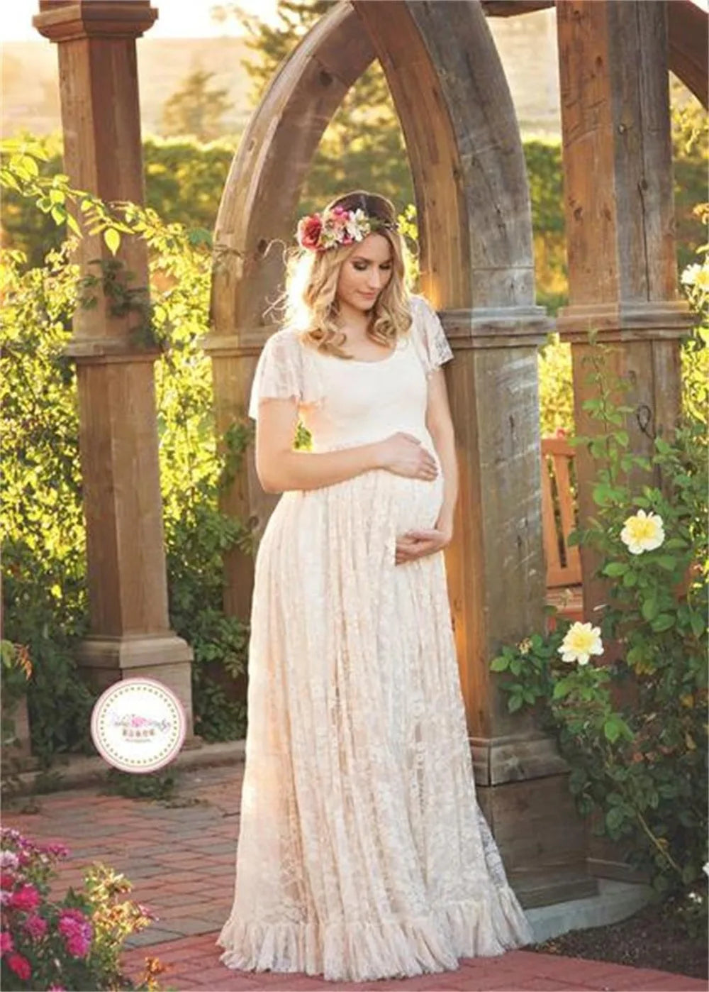 Baby Shower Dreeses- Maternity Lace Dresses for Pregnant Photo Shooting