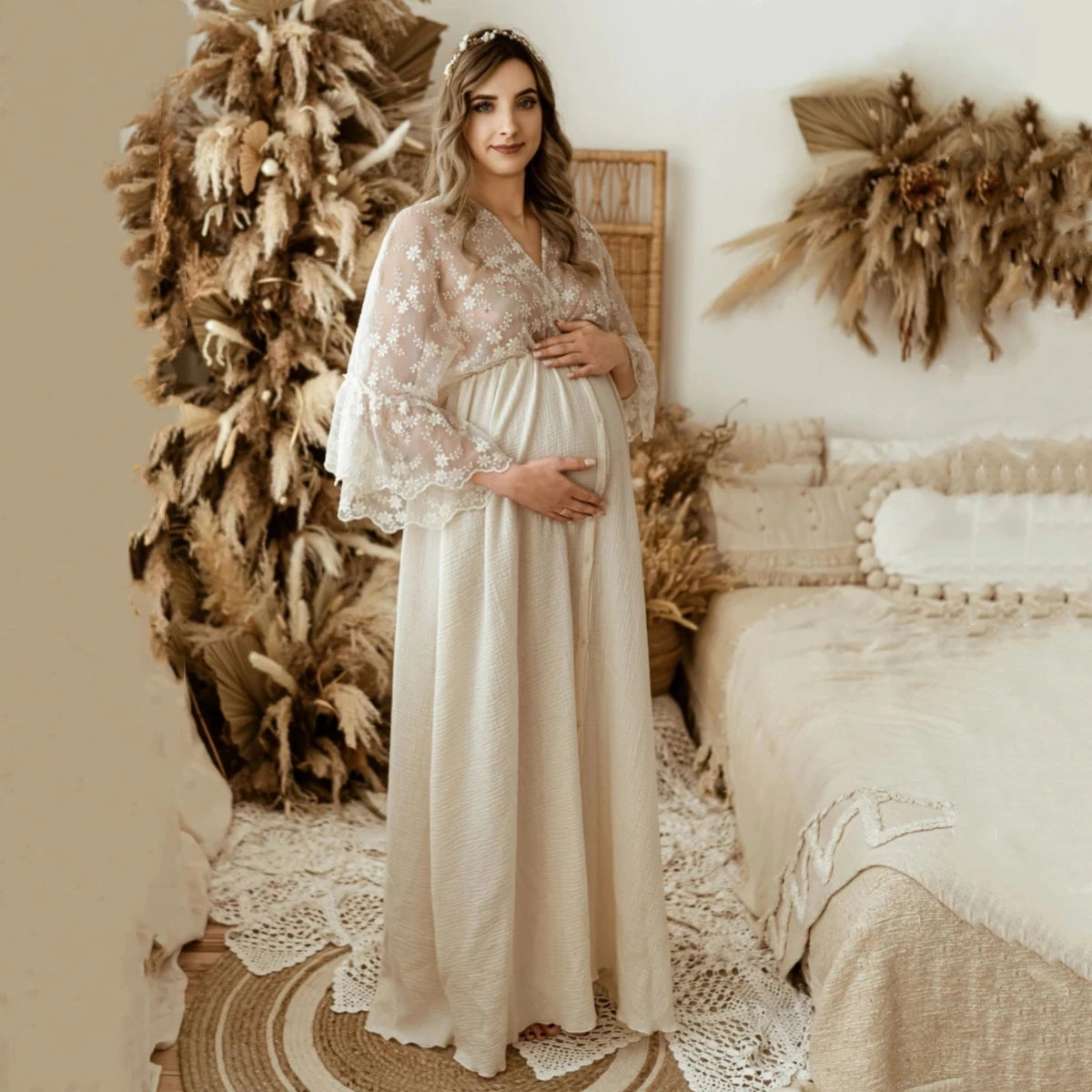 Baby Shower Dresses - Eternal Charm Boho Maternity Dress