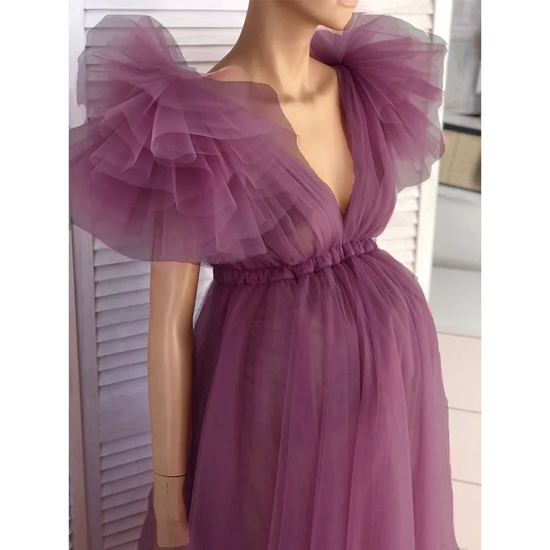 Baby Shower Dresses - Ethereal Mauve Baby Shower Dress – Capture the Moment