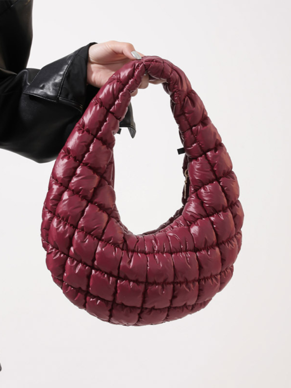 Bags- Quilted Shoulder Bag - Puffy Handbag- - Pekosa Women Fashion