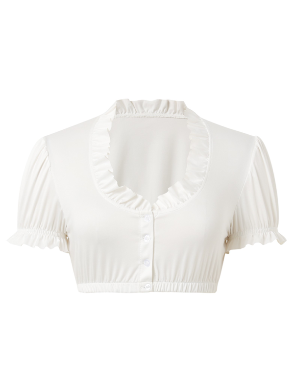 Bavarian Crop Tops - Bavarian-Inspired Crop Blouse