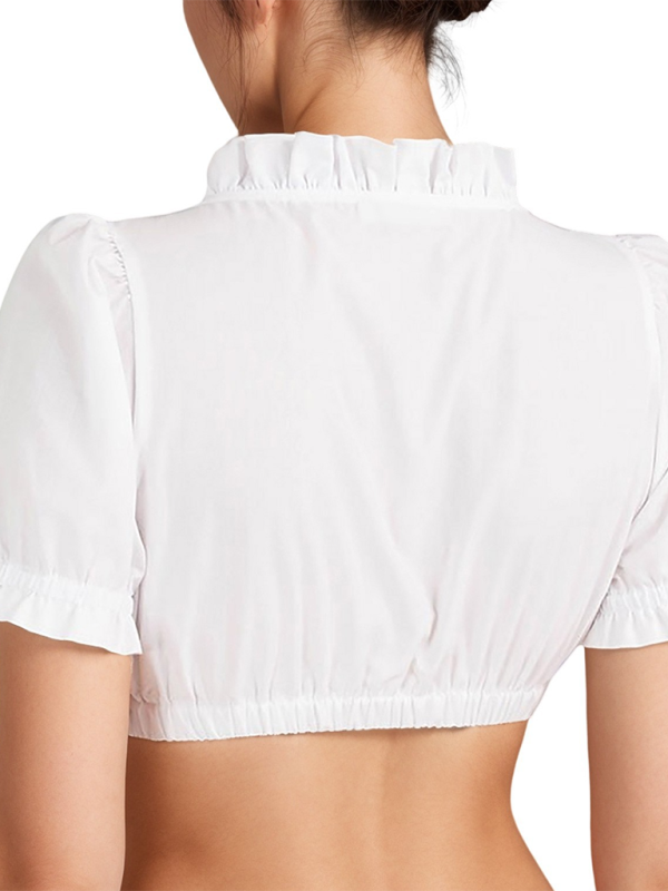 Bavarian Crop Tops - Bavarian-Inspired Crop Blouse