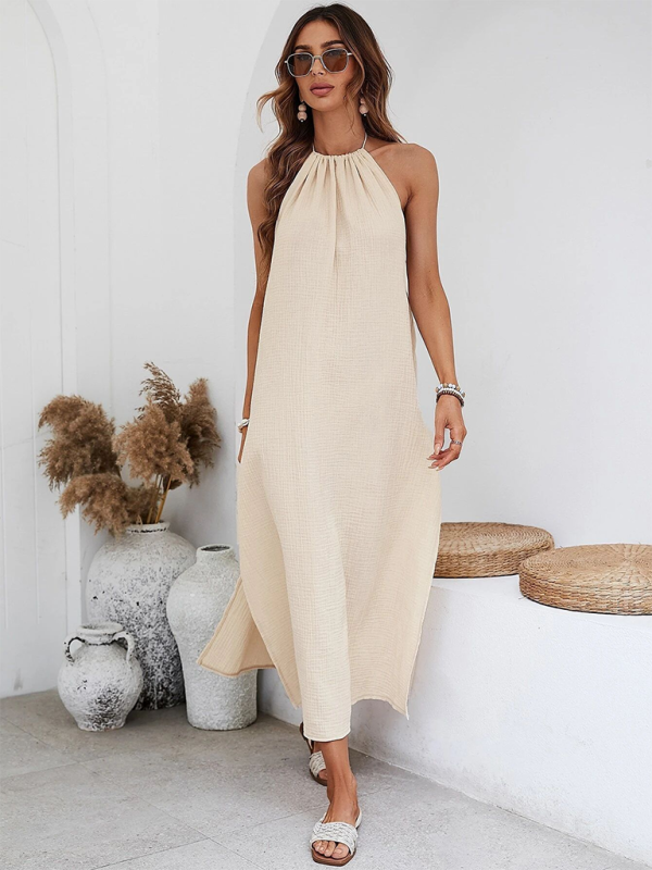 Robe tunique dos nu pour femme pour se prélasser au bord de la piscine