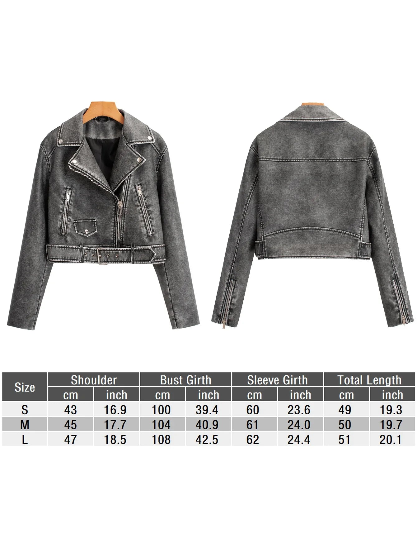 Biker Jackets- Women Edgy Faux Leather Tailored Biker Jacket- - Chuzko Women Clothing