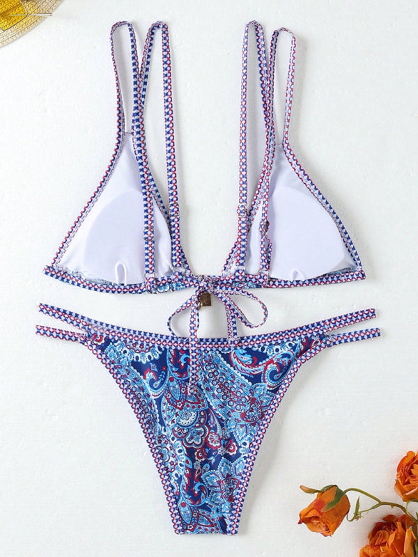 Bikinis - Paisley Swimsuit Triangle Bikini Top & Bottoms 2 Piece