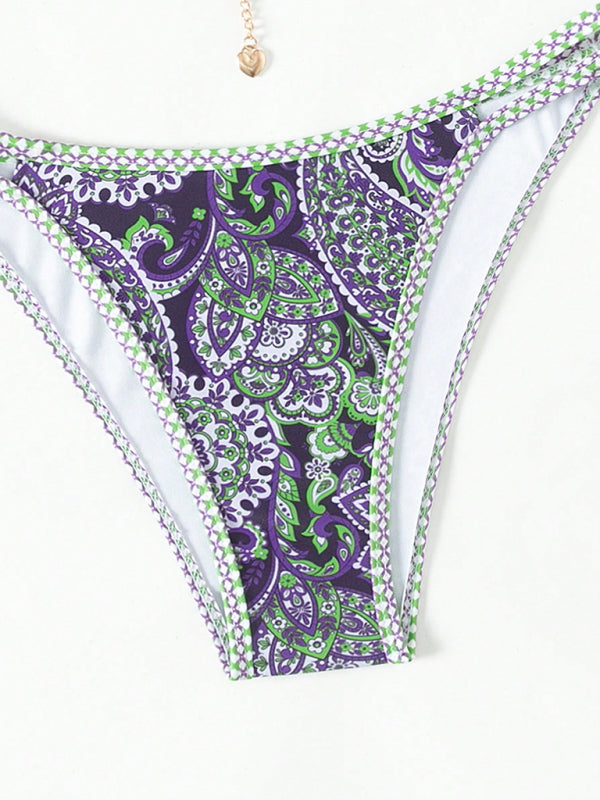 Bikinis - Paisley Swimsuit Triangle Bikini Top & Bottoms 2 Piece