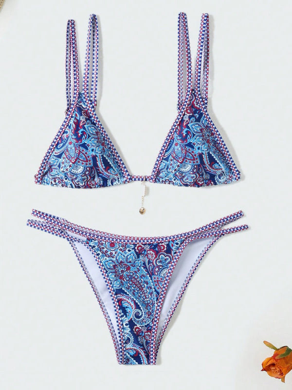 Bikinis - Paisley Swimsuit Triangle Bikini Top & Bottoms 2 Piece