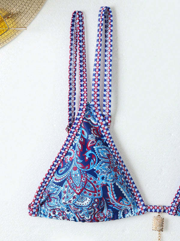 Bikinis - Paisley Swimsuit Triangle Bikini Top & Bottoms 2 Piece