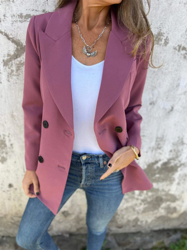 Blazers - Structured Double-Breasted Blazer for Professional Look