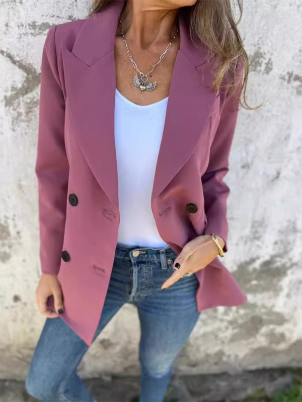 Blazers - Structured Double-Breasted Blazer for Professional Look