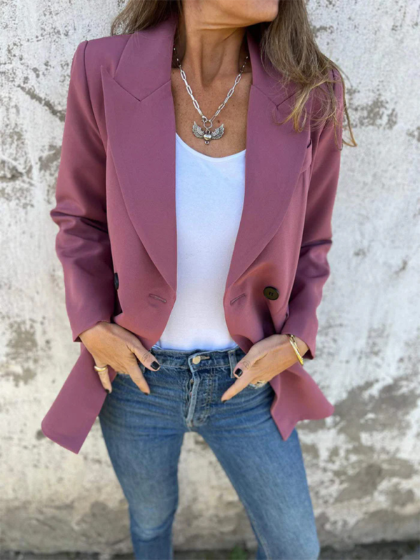 Blazers - Structured Double-Breasted Blazer for Professional Look