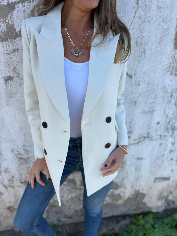 Blazers - Structured Double-Breasted Blazer for Professional Look