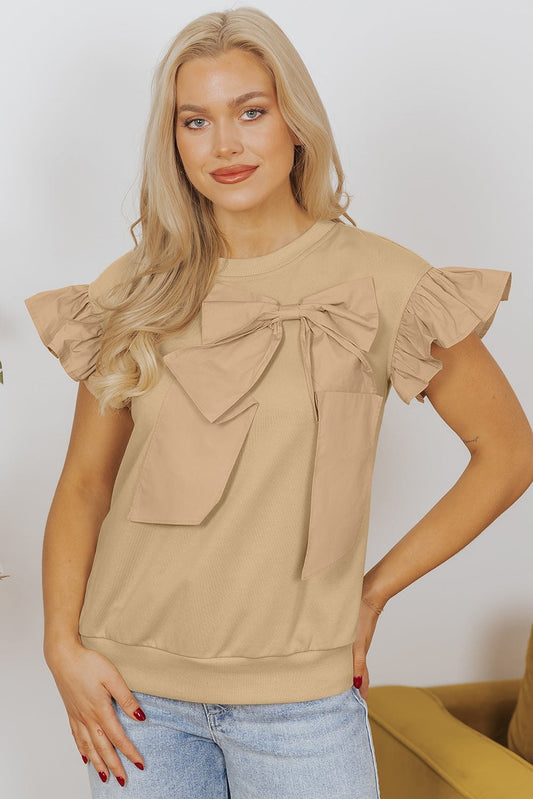 Blouses & Shirts - Casual Bow Front Top for Women