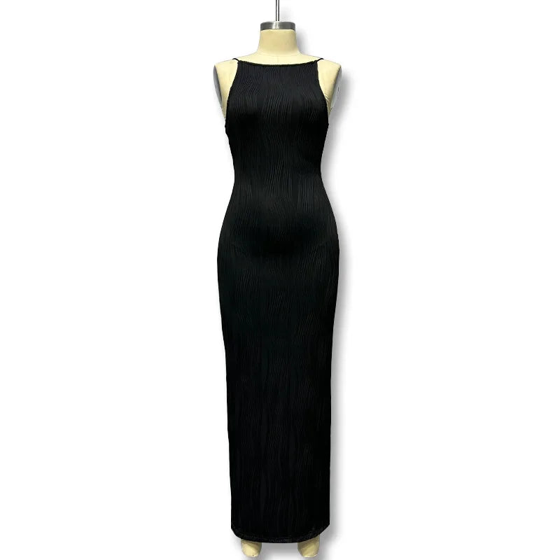 Bodycon Dresses- Elegant Long Ribbed Dress - Ideal for Business and Dinners- - Pekosa Women Fashion