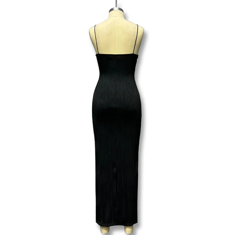 Bodycon Dresses- Elegant Long Ribbed Dress - Ideal for Business and Dinners- - Pekosa Women Fashion