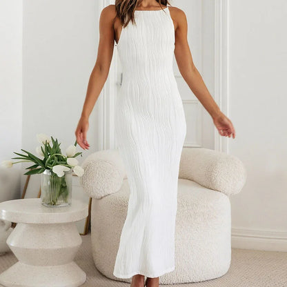 Bodycon Dresses- Elegant Long Ribbed Dress - Ideal for Business and Dinners- - Pekosa Women Fashion