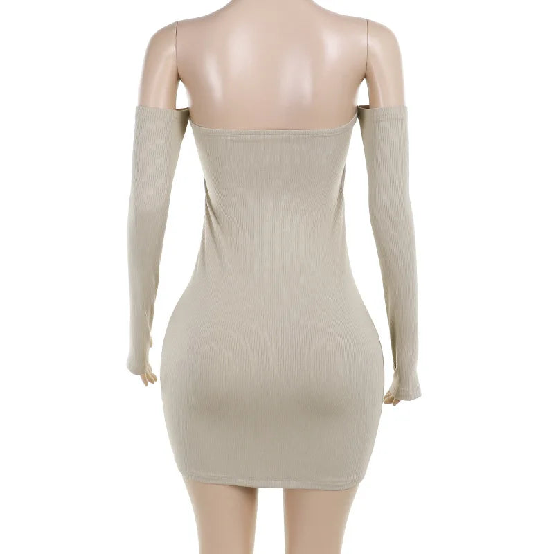 Bodycon Dresses- Figure-Flattering Ribbed Mini Dress for Date Nights & Cocktails- - Pekosa Women Fashion