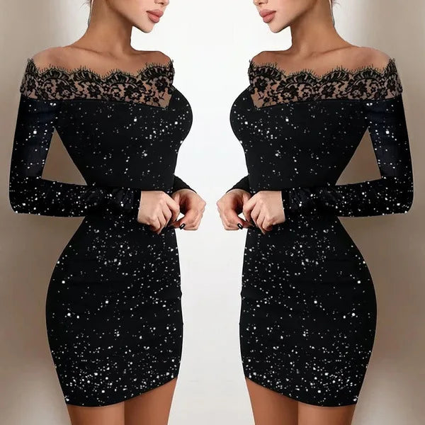 Bodycon Mini Dresses - Sparkling Mini Dress: Perfect for Party Season