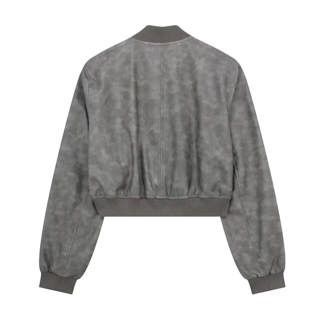 Bomber Jackets - Aviator Leatherette Jacket Urban Suede Bomber