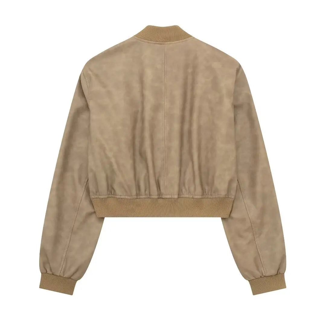 Bomber Jackets - Aviator Leatherette Jacket Urban Suede Bomber