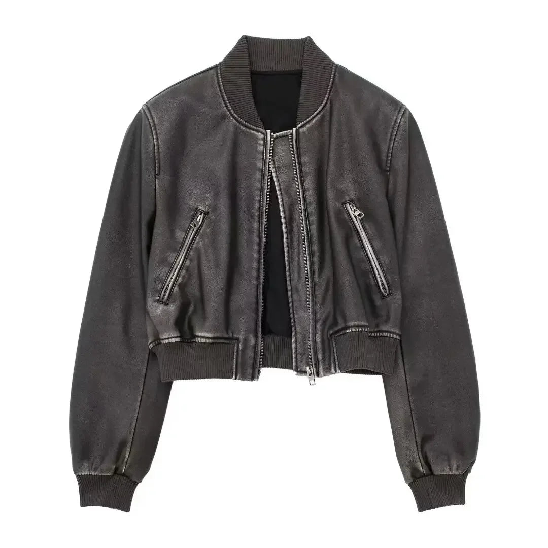 Bomber Jackets - Aviator Leatherette Jacket Urban Suede Bomber