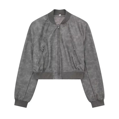 Bomber Jackets - Aviator Leatherette Jacket Urban Suede Bomber