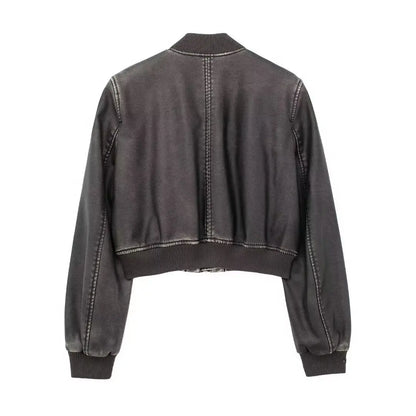 Bomber Jackets - Aviator Leatherette Jacket Urban Suede Bomber