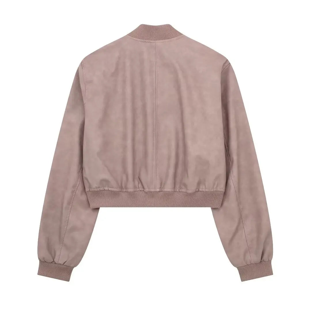 Bomber Jackets - Aviator Leatherette Jacket Urban Suede Bomber