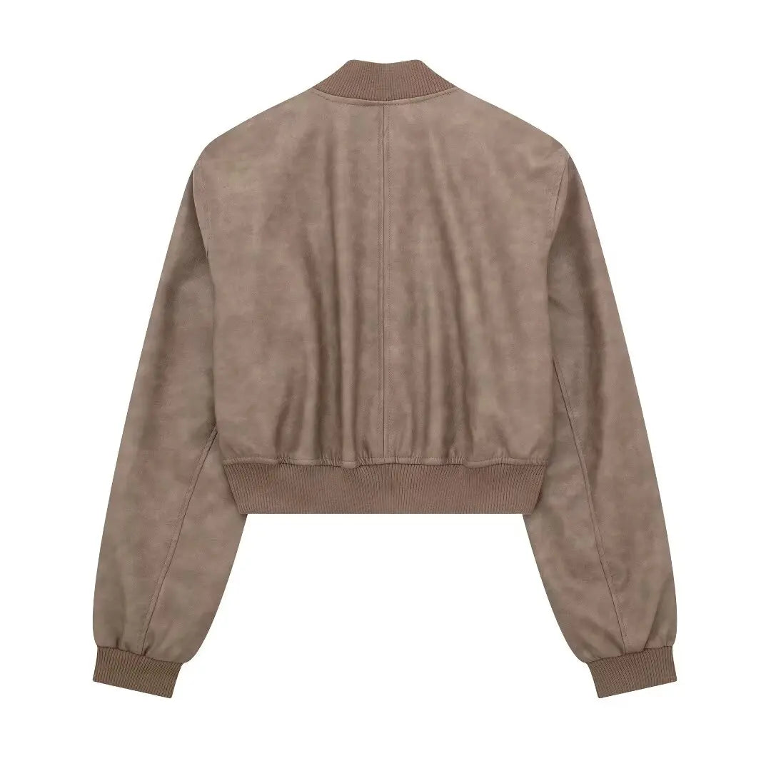 Bomber Jackets - Aviator Leatherette Jacket Urban Suede Bomber