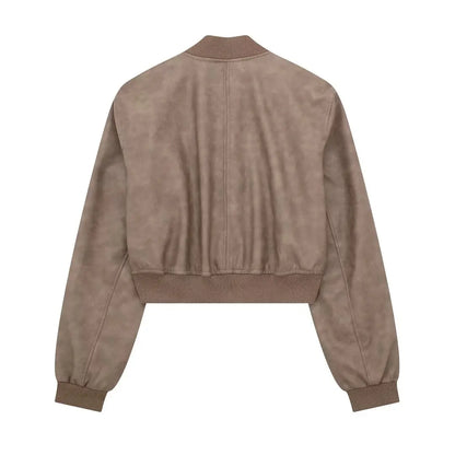 Bomber Jackets - Aviator Leatherette Jacket Urban Suede Bomber