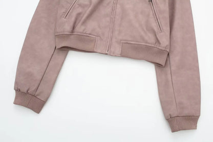 Bomber Jackets - Aviator Leatherette Jacket Urban Suede Bomber