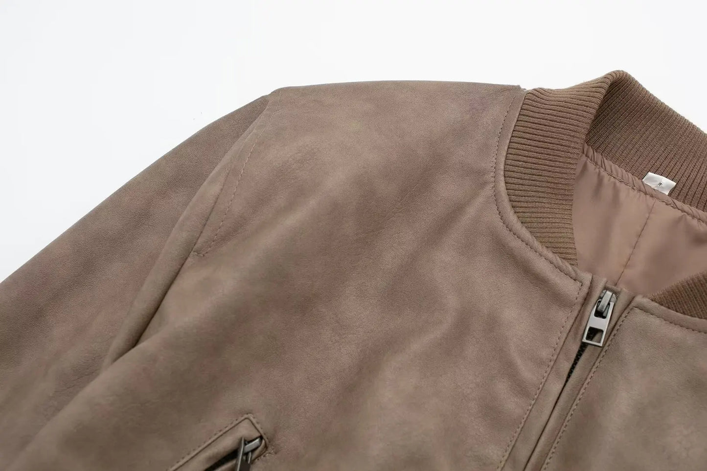 Bomber Jackets - Aviator Leatherette Jacket Urban Suede Bomber