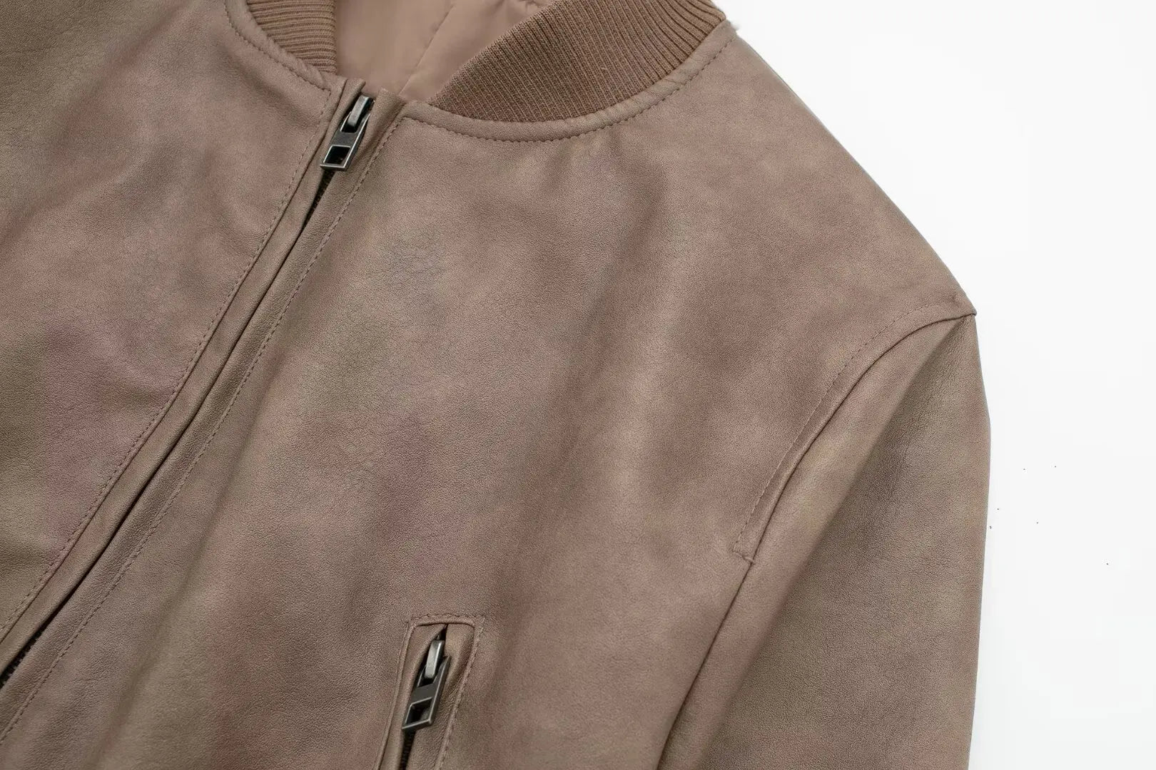 Bomber Jackets - Aviator Leatherette Jacket Urban Suede Bomber