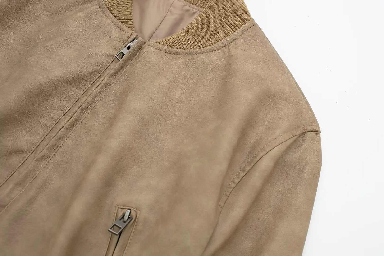 Bomber Jackets - Aviator Leatherette Jacket Urban Suede Bomber