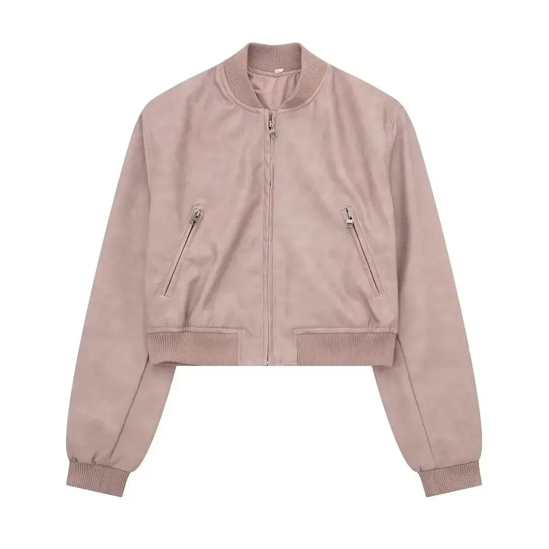 Bomber Jackets - Aviator Leatherette Jacket Urban Suede Bomber