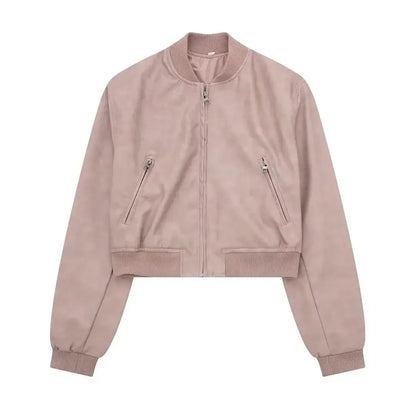 Bomber Jackets - Aviator Leatherette Jacket Urban Suede Bomber