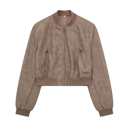 Bomber Jackets - Aviator Leatherette Jacket Urban Suede Bomber