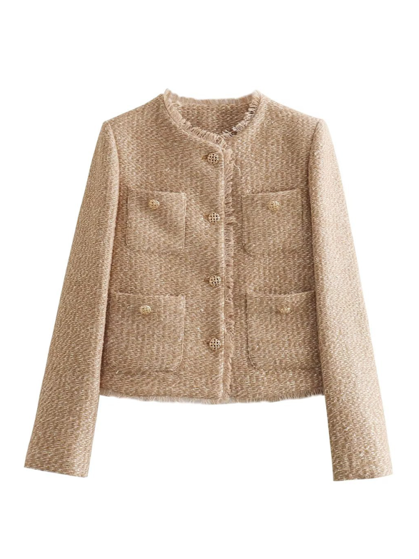 Bouclé Jackets- Elegant Bouclé Jacket – Your Go-To for Every Season- - Pekosa Women Fashion