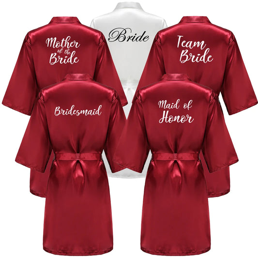 Bridal Party - Bridal Party Custom Satin Robes for After Party Weddings